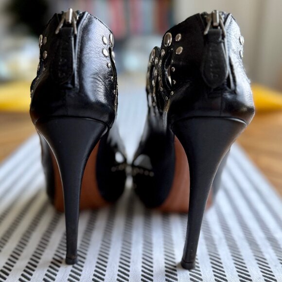 STUDDED PEEP TOE PLATFORM ALAIA BOOTIES SIZE 39.5 - Picture 3 of 7